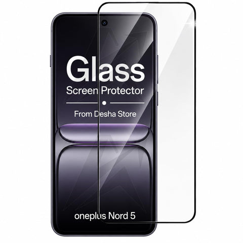 ARROWS Tempered Glass Screen Protector for OnePlus Nord 5, 9H Hardness, HD Clear, Full Coverage, Fingerprint Unlock Support, Scratch Resistant, Bubble-Free Installation
