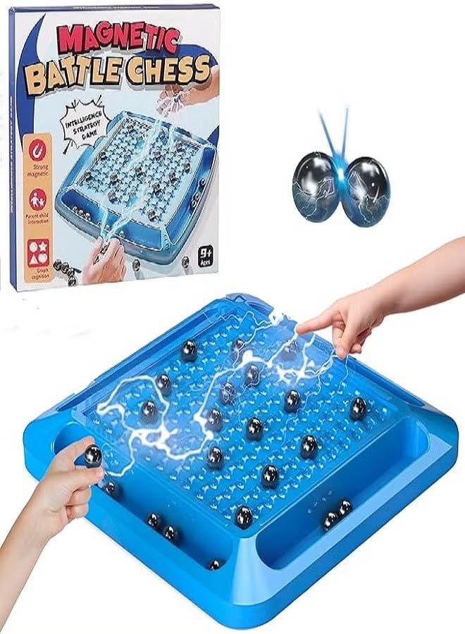 Magnetic Chess Set with Pieces, Cluster Board Games with Magnetic Rocks, Magnetic Strategy Chess Board, Table Game Set Size 17.5x17.5