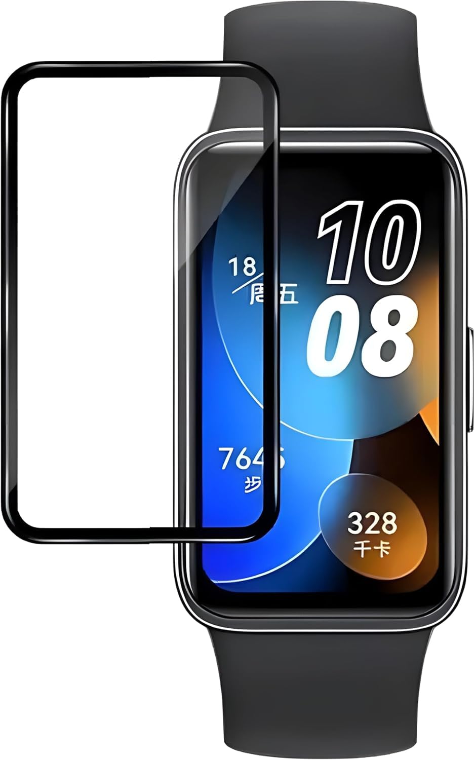 Nopatia Custom Screen Protector for Huawei Band 9 1.47 inch, 3D Full Coverage Tempered Glass, Waterproof, Scratchproof, Easy Installation, No Bubbles, Black Frame
