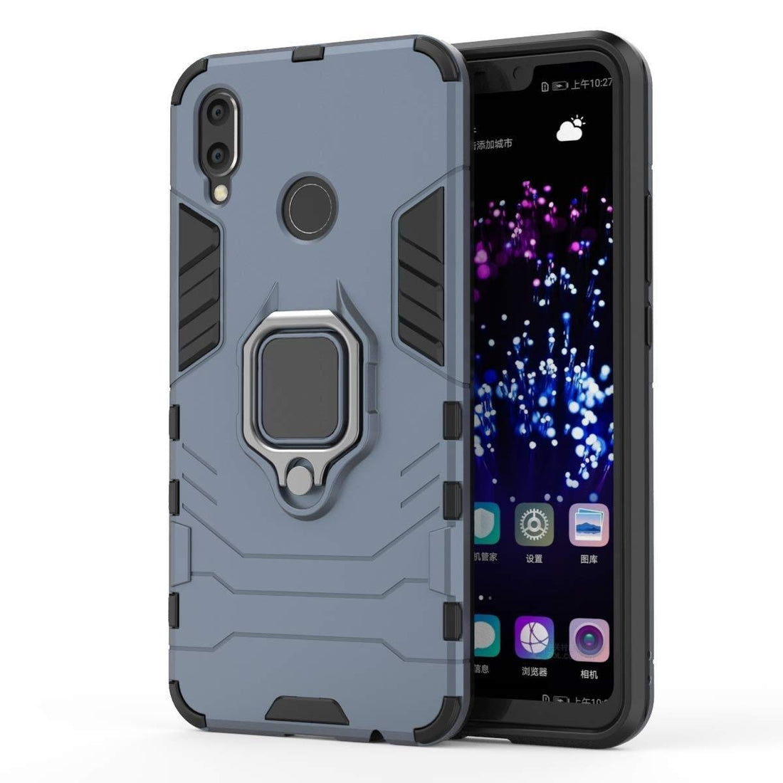 For Samsung Galaxy Note 10 Plus Iron Man Case Iron Man Design 2 in 1 Hybrid Heavy Duty Hard Back Case Cover with Ring Holder For Samsung Galaxy Note 10 Plus, Blue