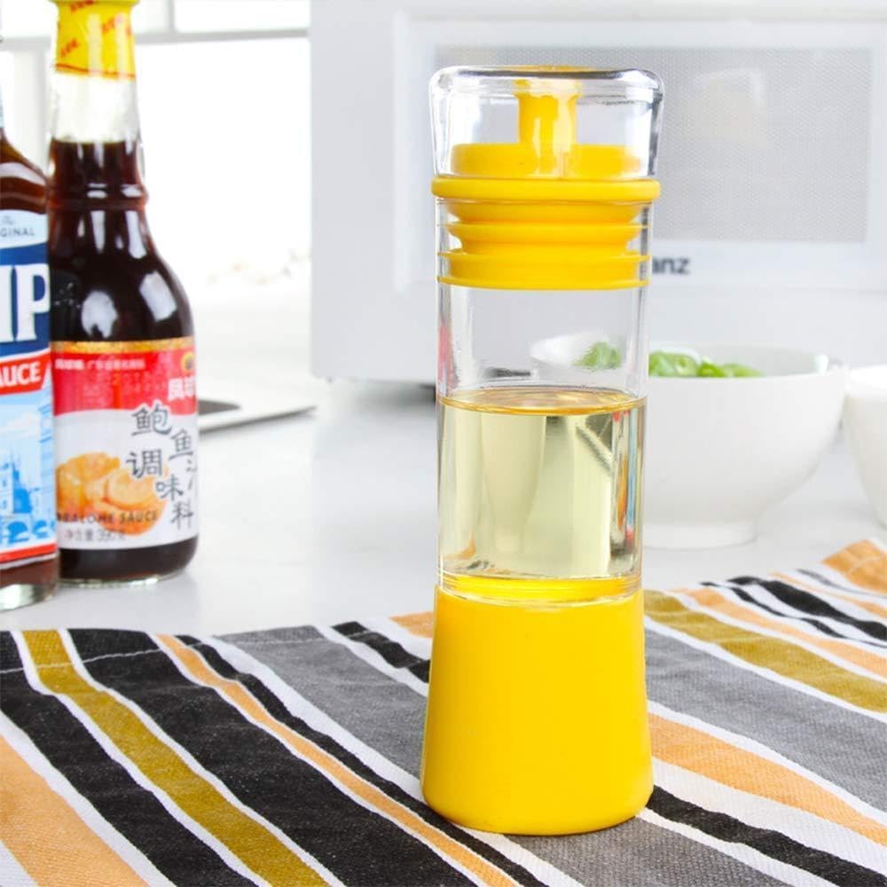 Healthy Olive Oil Bottle (2 in 1) Leak Control with Vinegar Bottle/Oil Dispenser, Oil Preservation Holder, Seasoning Bottle with Silicone Brush for Kitchen