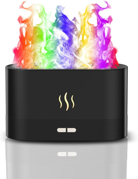 Flame Air Aroma Diffuser Humidifier, 7 Colorful Oil Diffuser, 180ml Essential Oil Diffusers, Aromatherapy Diffuser With Auto Off Protection, Air Fresheners for Home, Humidifiers for Bedroom, Office