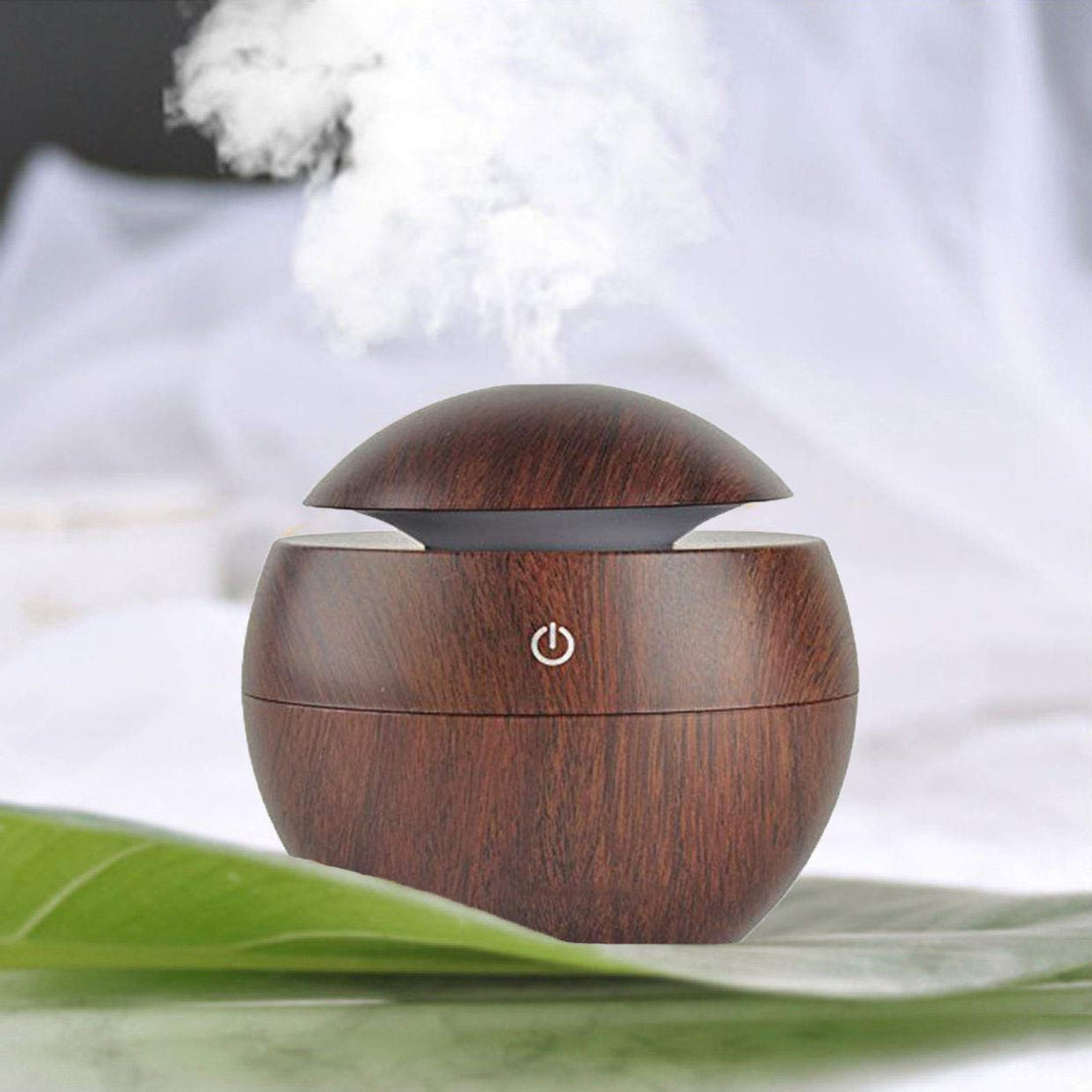 Wooden Cool Mist Humidifier & Essential Oil Diffuser - Colorful LED Light for Car, Office, Babies & Home
