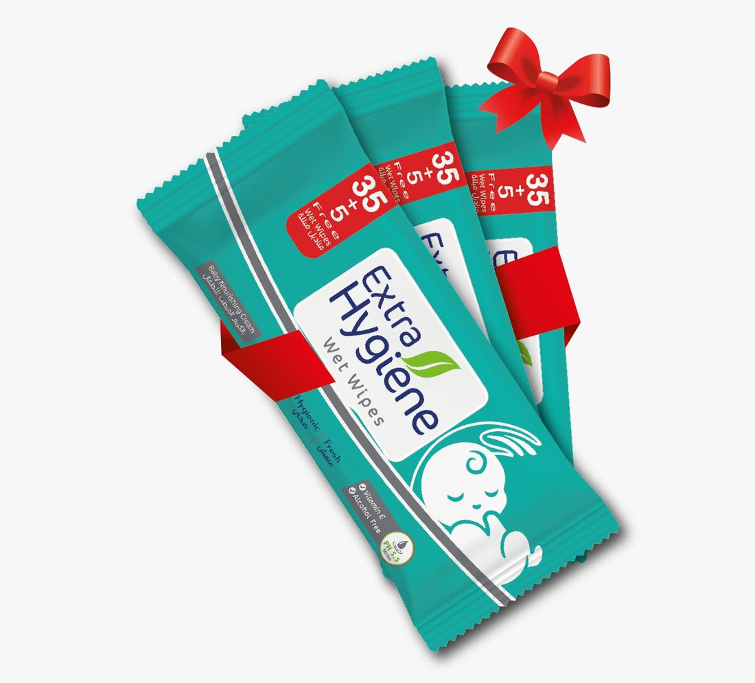 Extra Hygiene Wet Wipes Baby with Nourishing Cream 120 Wipes (40x3 Pcs)