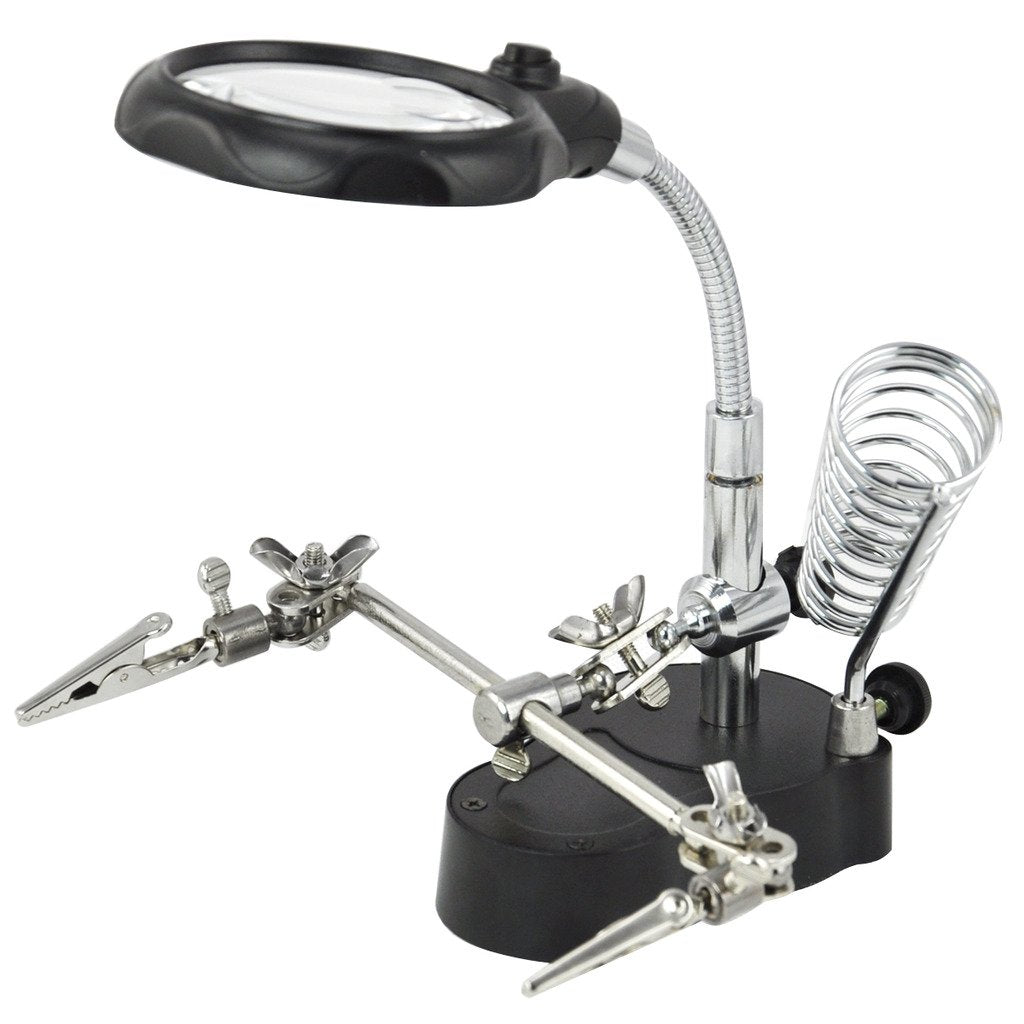 Glass Kit Soldering Stand Workbench LED Lighting Magnifying