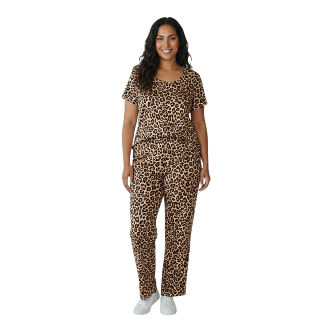 Women's Half Sleeve Pajama Set 2 Pieces, Cotton Fiber Material, Soft and Comfortable, Sizes from Large to 5XL, Special Colors
