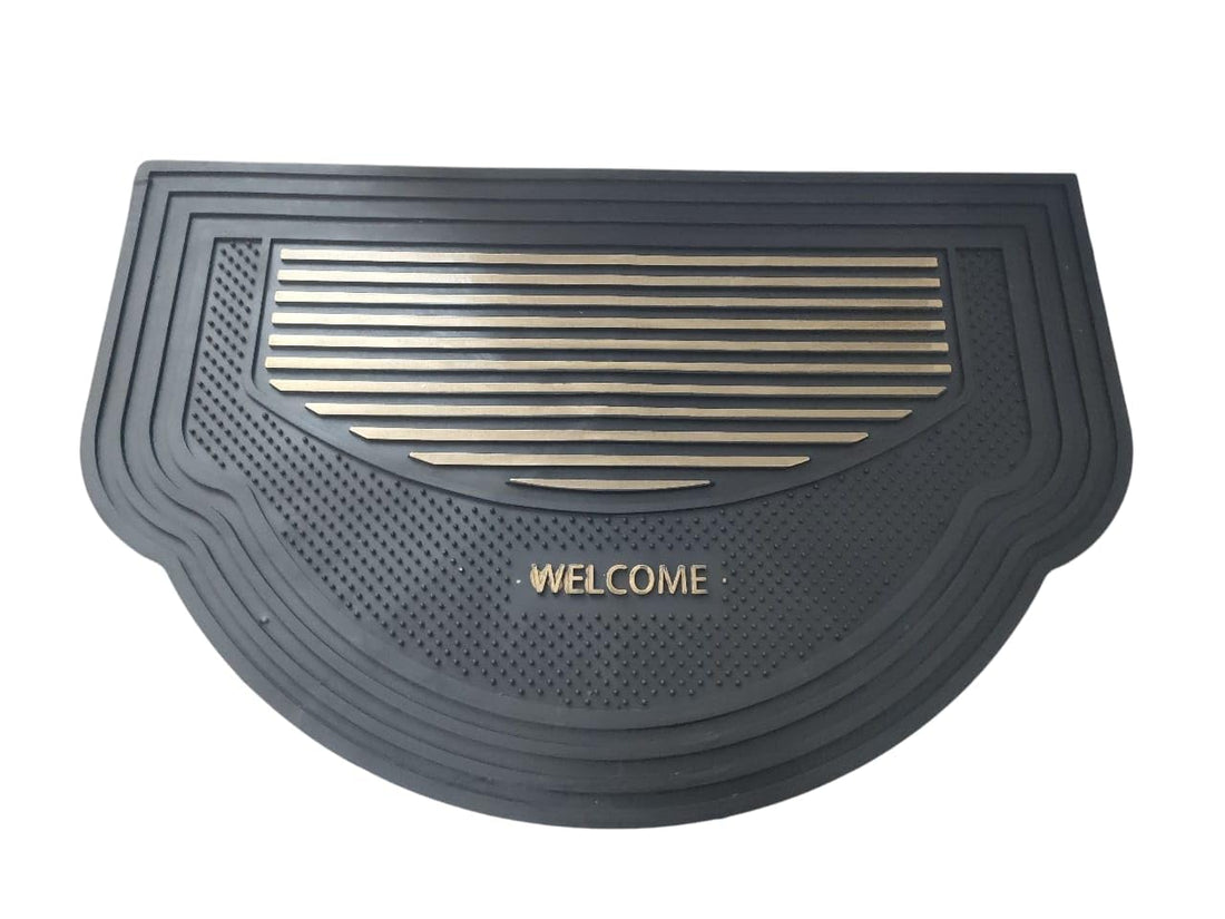 Welcome Leather Apartment Door Mat 45x70 Non-Slip (Smart Home) (Gold)