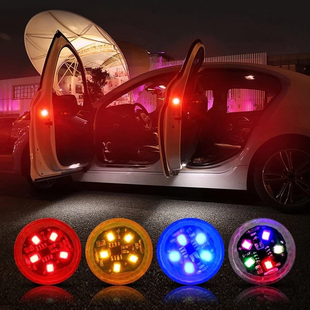 LED Car Door Warning Lights, Auto Turn On LED Door Strobe Light Anti-Collision Anti-Collision Accident Stop Signal Light for Car Safety Passengers Passers-by (2)