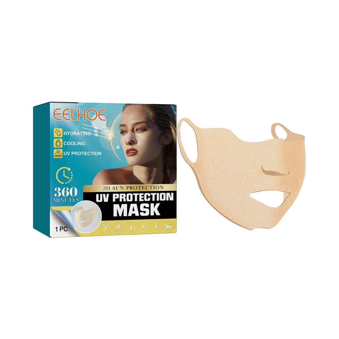 fashion mania UV Face Mask Washable Reusable Exercise Breathable Sun Protection Golf Sports Face Mask 50+ Men Women