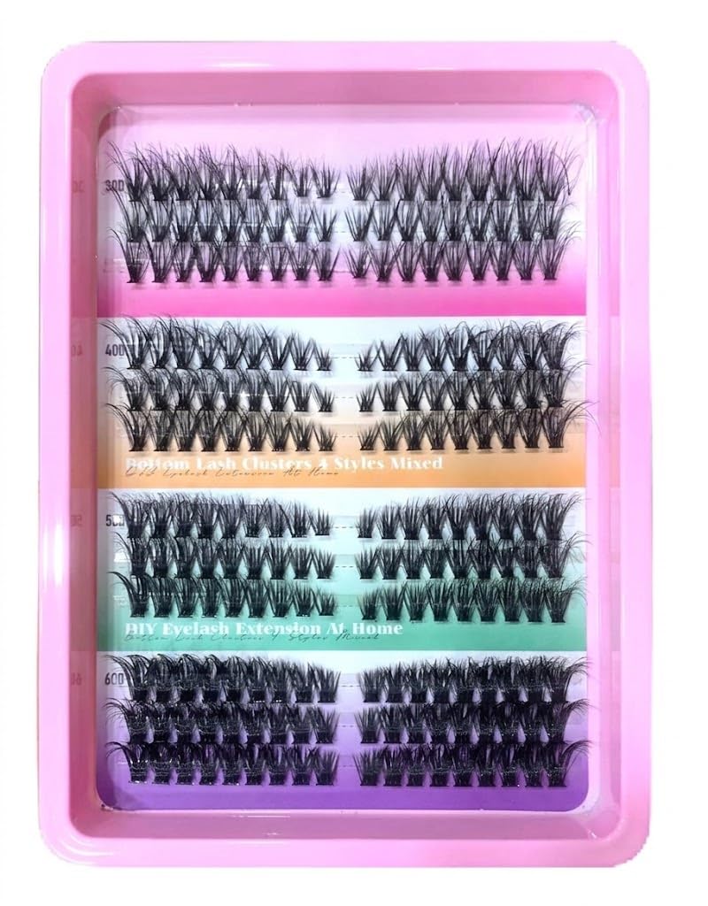 Lashes Individual Cluster D Curl 240pcs Fluffy Cluster Lashes 8-16mm Diy Eyelashes Individual Eyelash Extensions Natural Look Diy-4 SHAPE