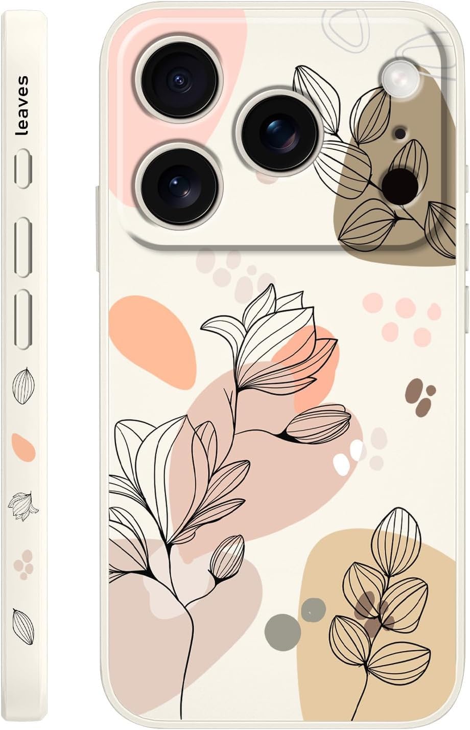 Fekra Red Butterfly for iPhone 17 Pro Case Scratch Resistant Soft Slim Fit Floral for iPhone 17 Pro cover - (Morandi White, iPhone 17 Pro)