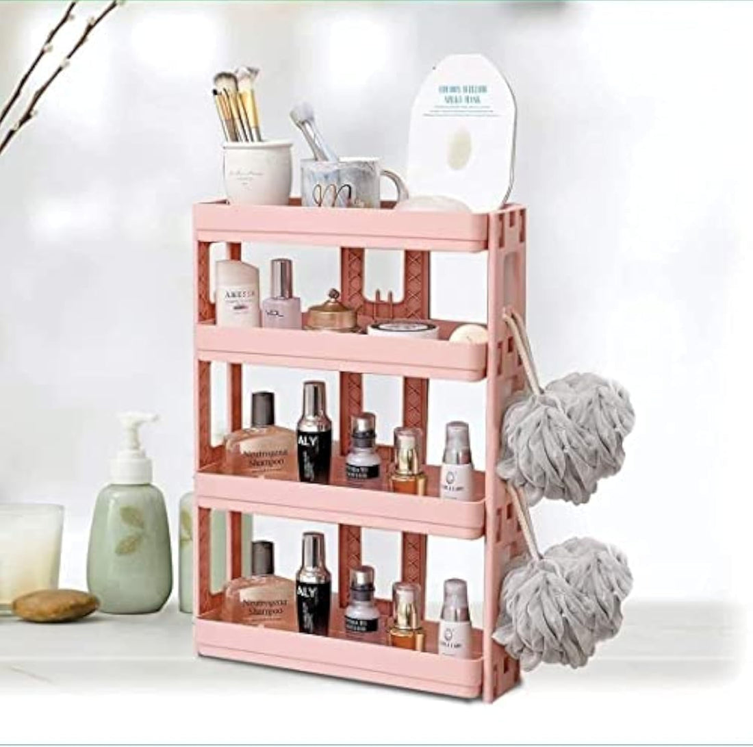 Expandable Multi-Rotary Organizer Rack for Kitchen, Bathroom and Beauty Table (4 Layers, Gray)