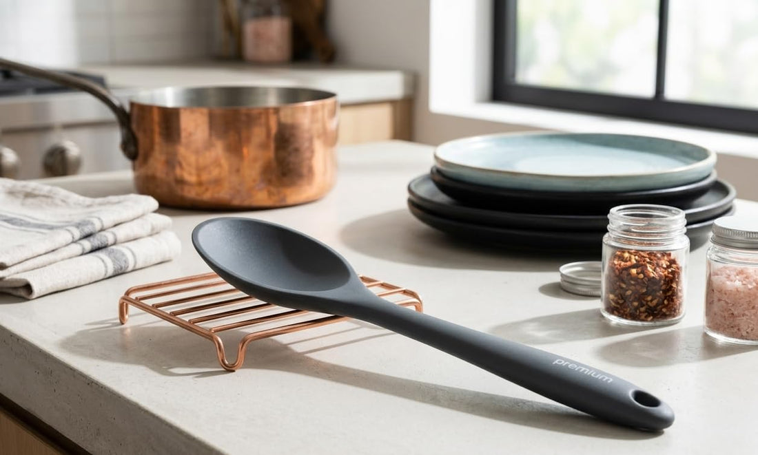 One-Piece Solid Cast Silicone Spoon Heat Resistant Kitchen Cooking Utensil for Daily Food Preparation High Quality Flexible Mixing Scraper Spatula