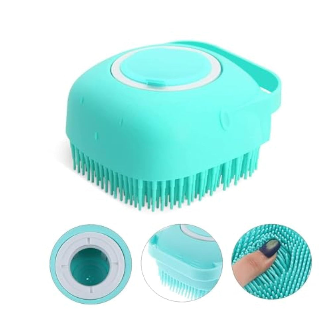 Silicone Bathing Brush Silicone Massage Exfoliating Bath & Shower Brush With Soap Dispenser-Can Filled With 80Ml Liquid Bath Shower Ball(Multicolor)