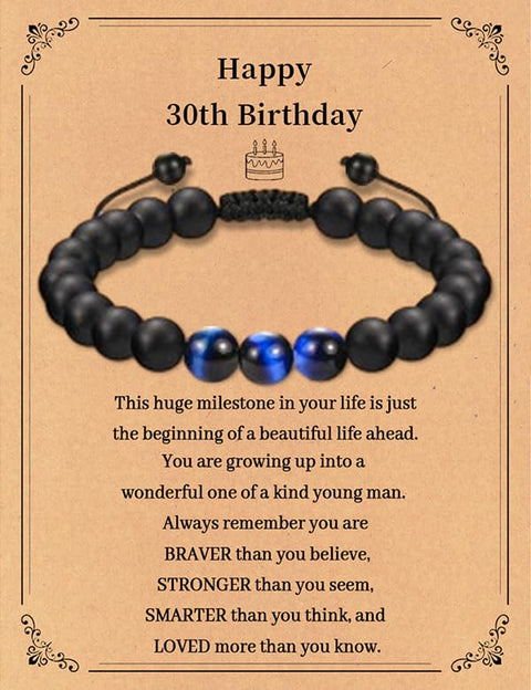 10 12 13 16 17 18 21 Year Old Boy Male Birthday Gifts for Boys Him, 30th 40th 50th Birthday Bracelet Gifts for Boys Men Son Grandson Nephew Brother Boyfriend Friend
