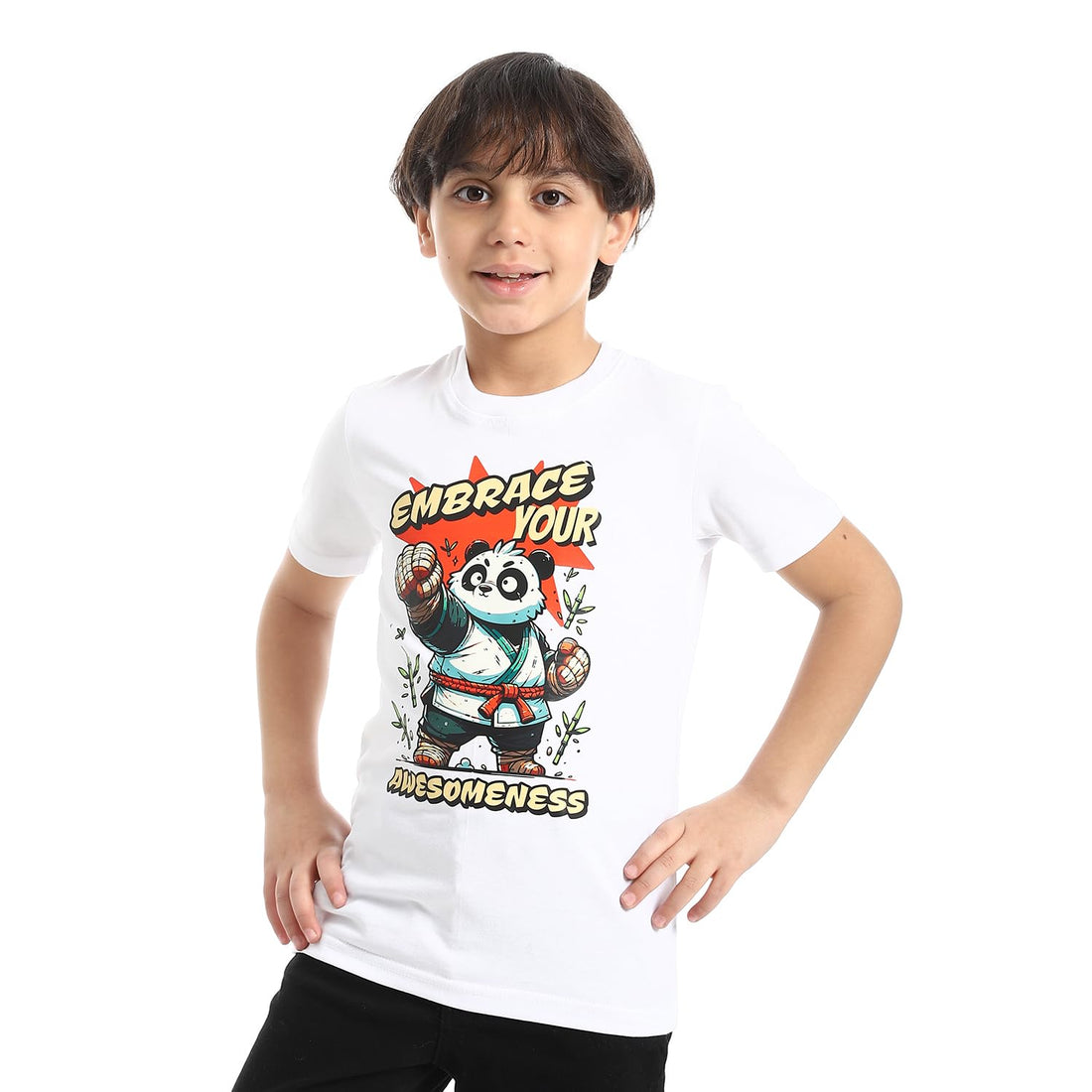 Andora Boys Printed Cotton Round T-Shirt Western