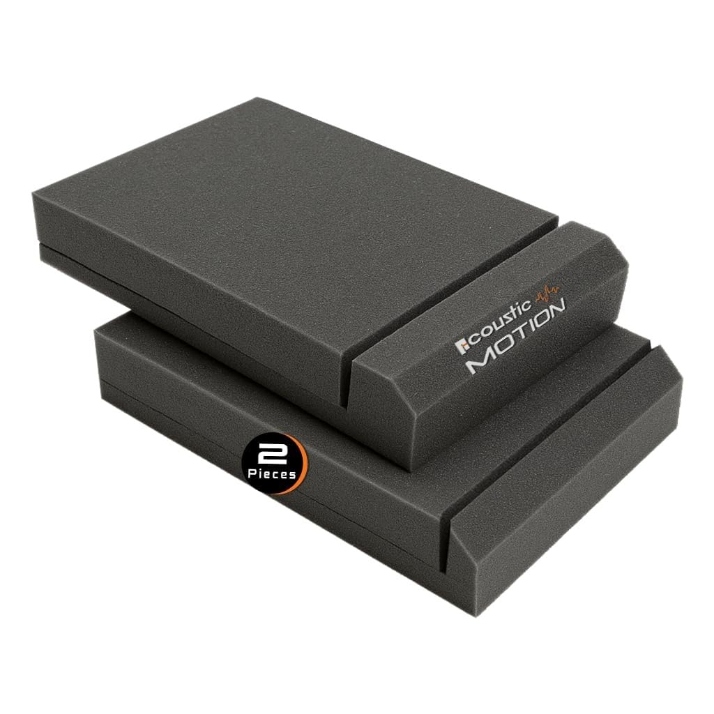 - Acoustic Motion- Studio Monitor Isolation Pads 20cm * 30cm * 5cm for5 Inch Monitors, Pair of Two High Density Acoustic Foam which Fits most Speaker Stands | MS Pad