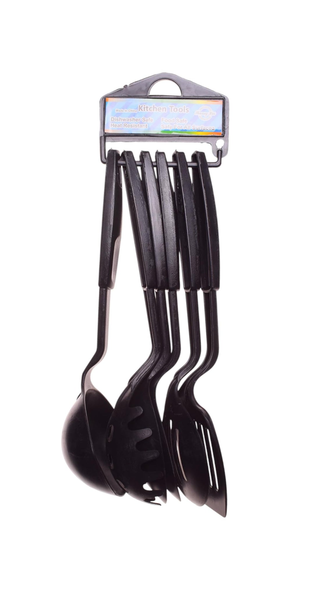 Dollar for Import Durable Plastic Serving Cooking Utensil Set, 6 Pieces - Black