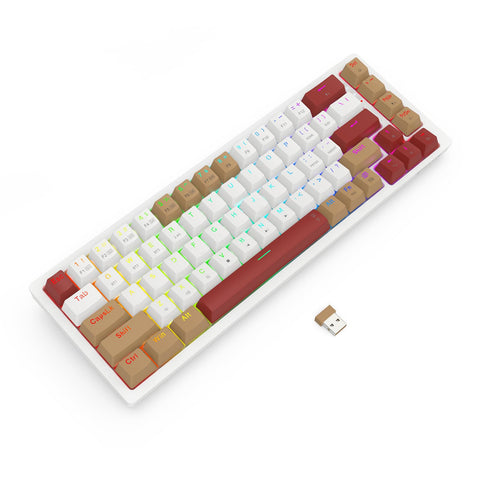 Redragon K677 Pro Rammus RGB Mechanical Gaming Keyboard – 3 Mode (Bluetooth / 2.4GHz / Wired), Hot-Swappable Brown Switch, Compact 60% Wireless Keyboard for Gaming & Productivity