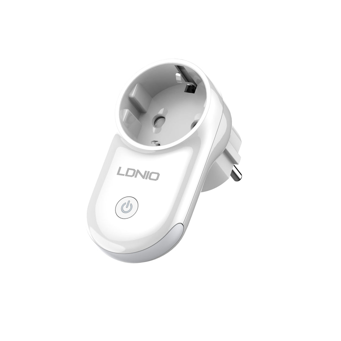 Ldnio SEW1058 WiFi Smart Power Socket with LED Night Lamp and On- Time Reminding Feature Voice Control Intelligent linkage Distant WIFI Control EU Plug - White