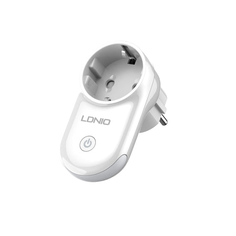 Ldnio SEW1058 WiFi Smart Power Socket with LED Night Lamp and On- Time Reminding Feature Voice Control Intelligent linkage Distant WIFI Control EU Plug - White