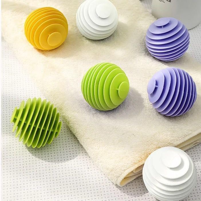 HOMERA Washing Machine Laundry Balls 4 Pcs Rubber Lint and Hair Catcher Anti Tangle Fabric Softening Reusable Cleaning Balls for Clothes