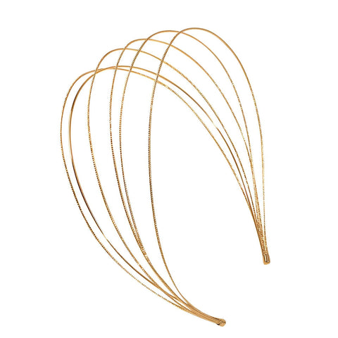 Multi Layers Headbands - Elegant Silver and Gold Metal Hair Accessories for Women and Girls, Trendy and Fashionable Thin Headpiece for Casual or Formal Wear (Model No.1 Gold, 1PCS)