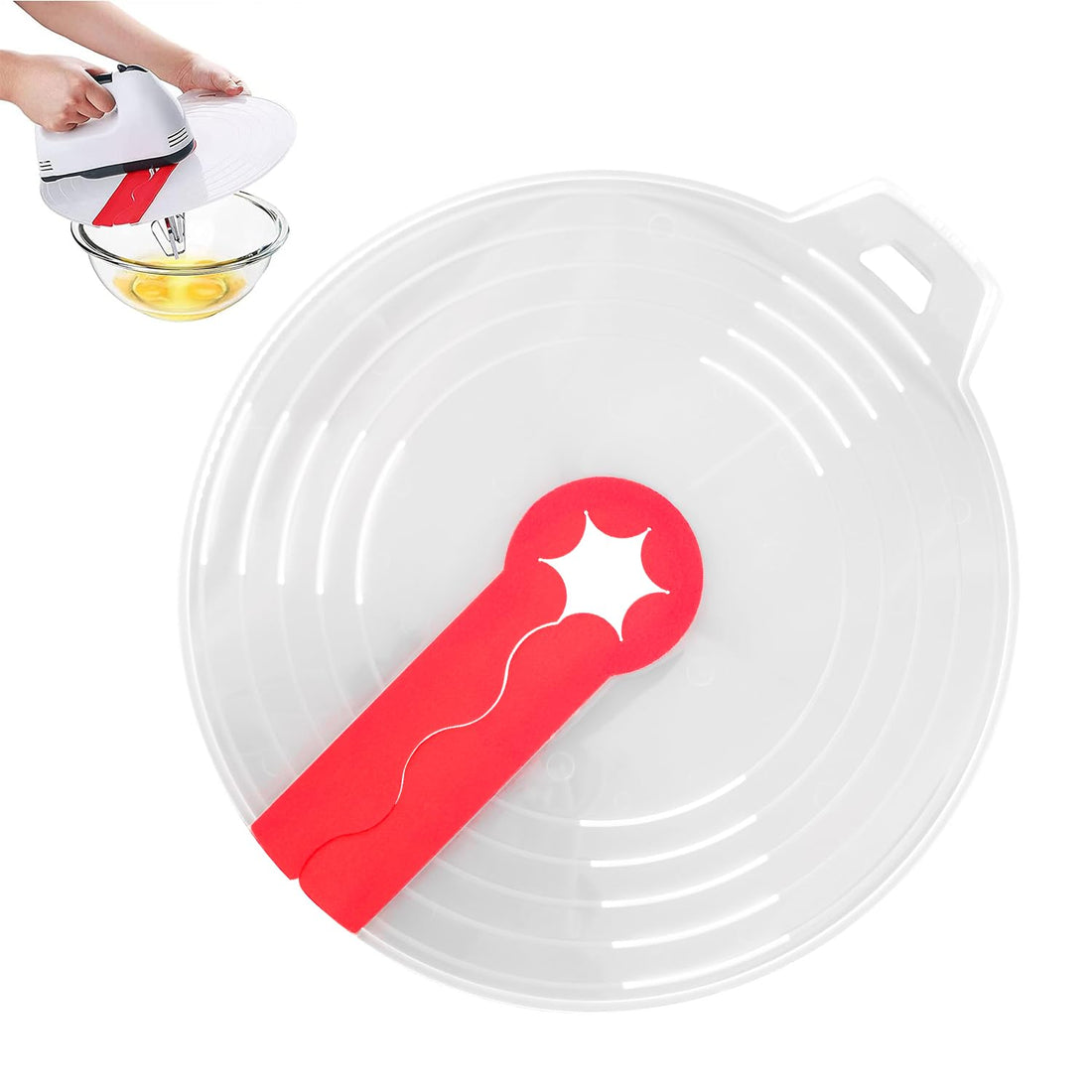 Silicone Splash Guard Bowl Lid, Splash Guard for Mixing Bowl, Splash Guard, Silicone Lid, Mixing Bowl with Splash Guard, Kitchen Utensils