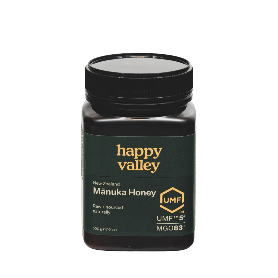 Happy Valley Raw Manuka Honey New Zealand UMF 5+ MGO 83+ 500g