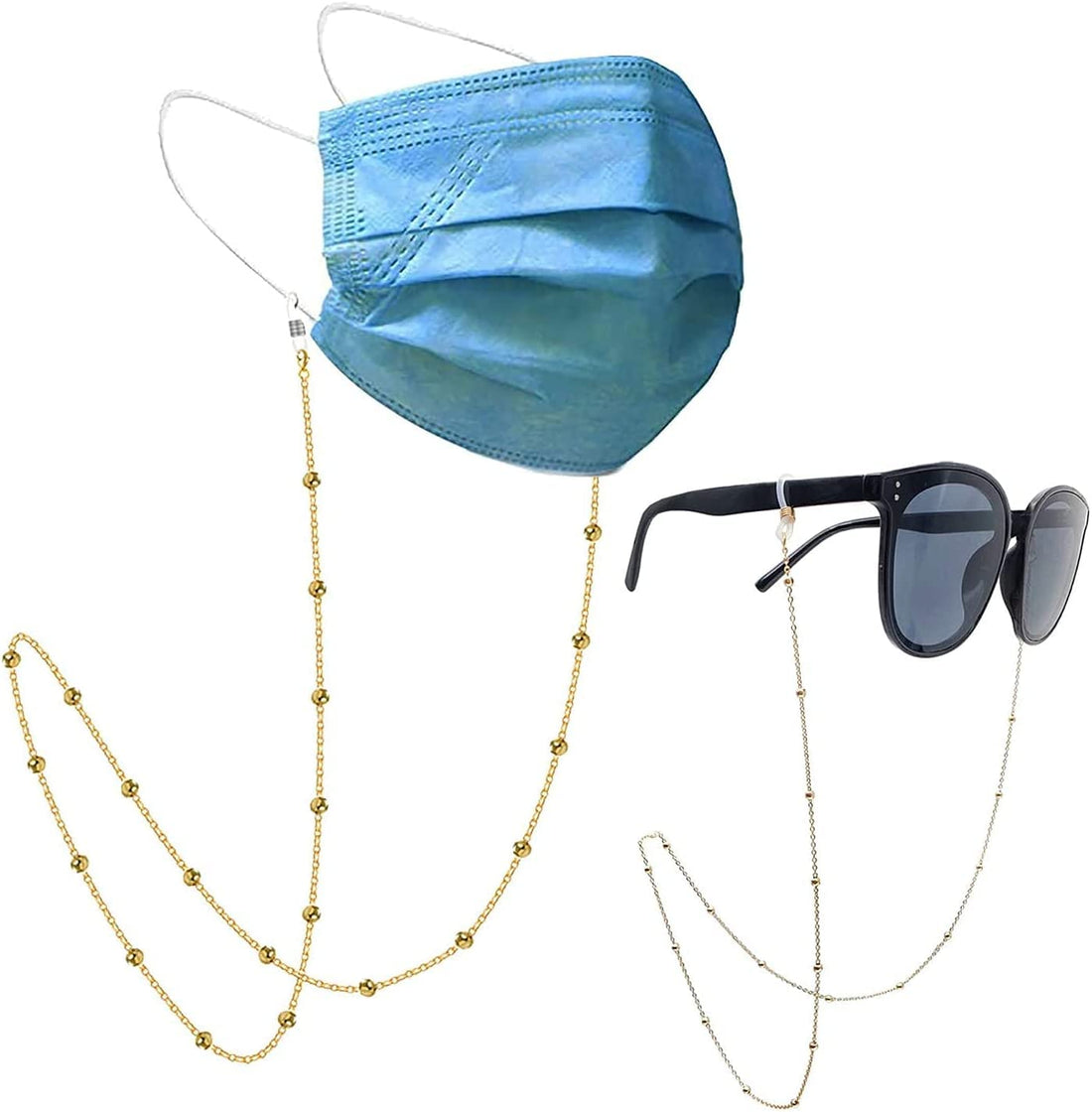 Eyeglass Chains,Mask Lanyard for Kids/Adults,Candeer 8 pcs mask holder with Clips, Mask Strap Adjustable Stopper for Comfortable Around The Neck（Gold, Rose Gold, Silver, Black）