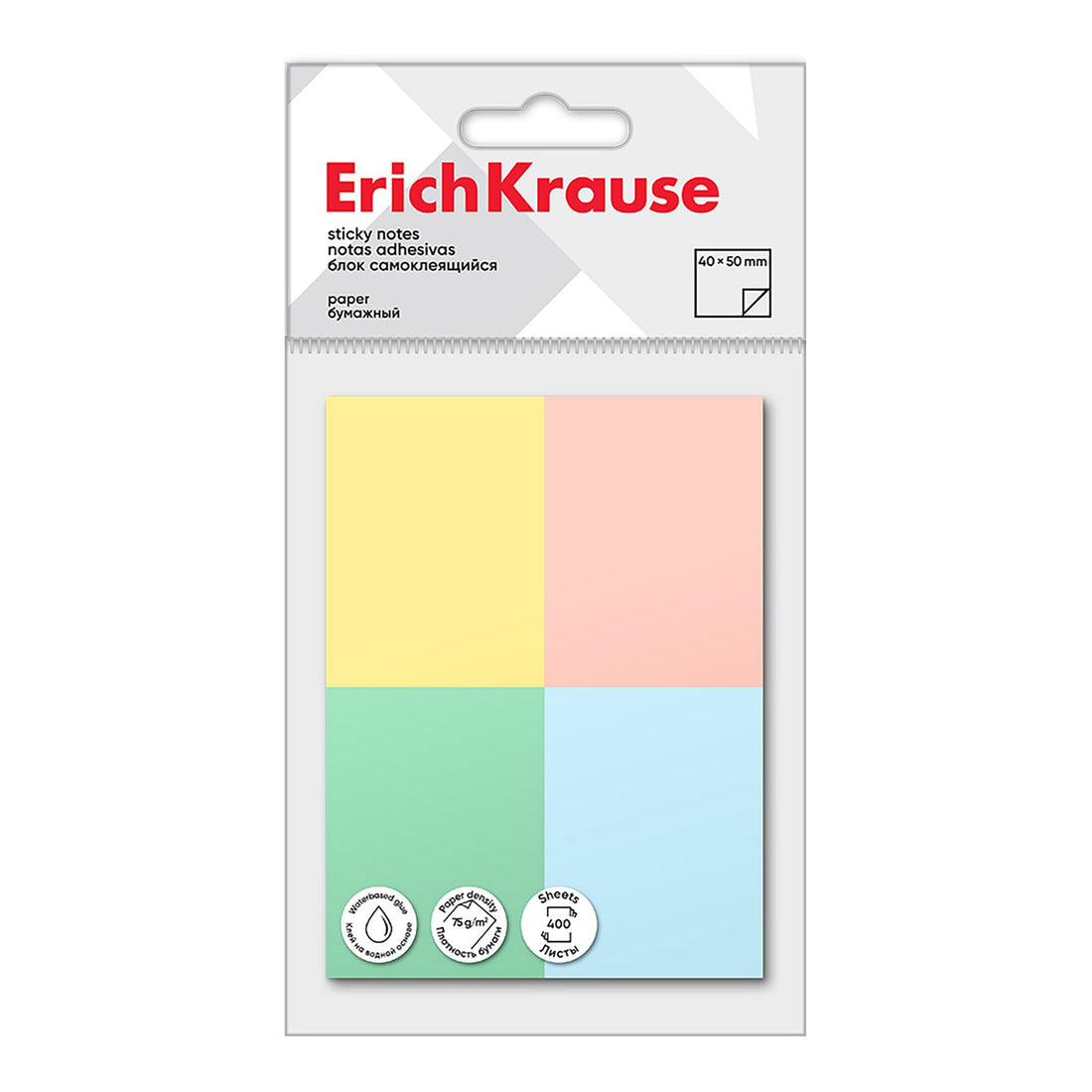 Erich Krause Sticky Notes 40 × 50 mm 100 Sheets Multicolor Model 61711