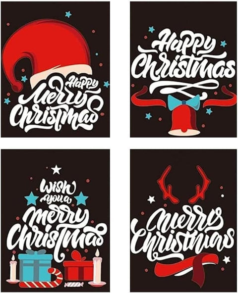 24 Stickers Cute Black Merry Christmas - Small Christmas Gift Name Cards-Xmas Name Card Christmas Paper Tags for Gifts Box Present Envelopes Decorations