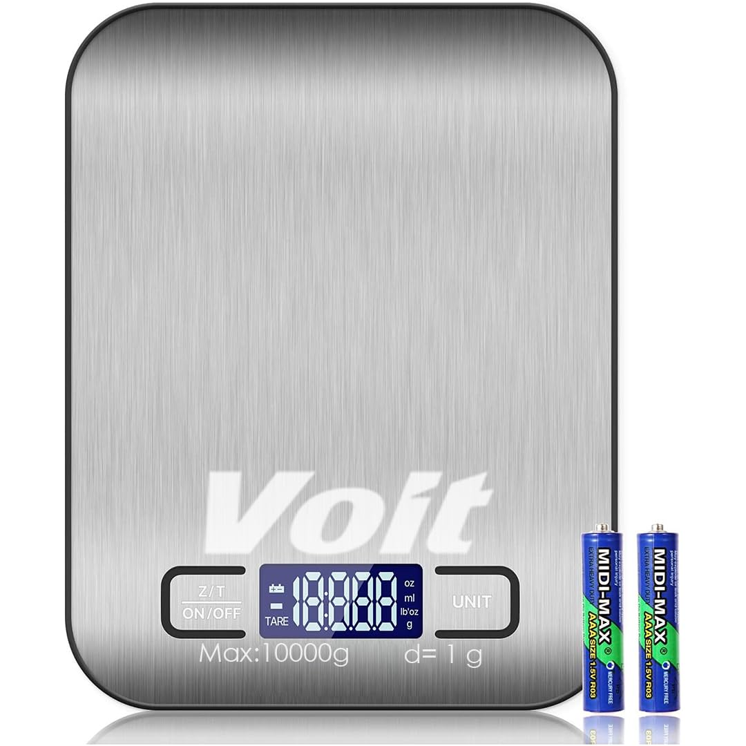 Voit SC20 Precision Kitchen Scale-Digital Scale-Stainless Steel Kitchen Measuring Scale 10kg & 1g