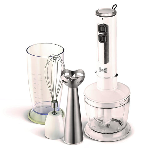 Black & Decker 400W 4 In 1 Blender With Chopper & Whisk, White - Sb4000-B5, Plastic Material