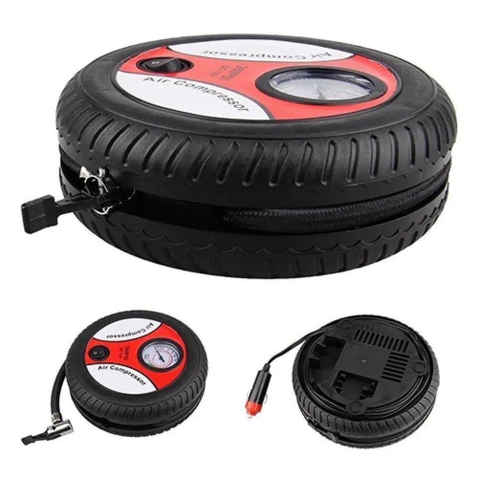 Mini Portable Car Tire Air Compressor - 12V, 1 Cylinder