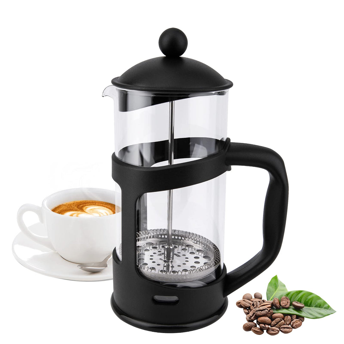 RAINBEAN French Press Coffee Maker with Stainless Steel Filter (1-3 Cups)
