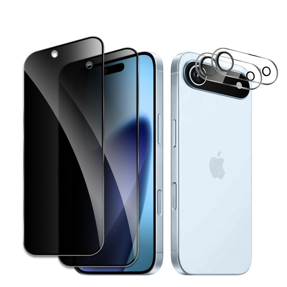 Privacy Screen Protector compatible for iphone 2025 style 17 air, Anti-Spy Tempered Glass with Camera Lens Protector, 9H Hardness, Shatterproof, Bubble-Free, Anti-Glare, Case Friendly