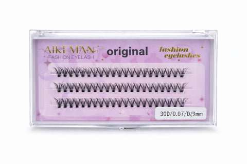 60 Pcs 30D Mink Short Volume Lash Clusters 9mm, 0.07 D Curl Individual Dense Lash Fans for Inner Corner Styling, Salon & Advanced DIY Application