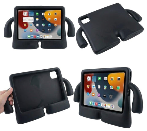 Kids Shockproof Silicone Tablet Case Compatible with iPad Air 4 5 10.9 Inch iPad Pro 11 2018 2022 iPad 10th 11th Gen Protective Cover with Kickstand Pencil Holder (Black)