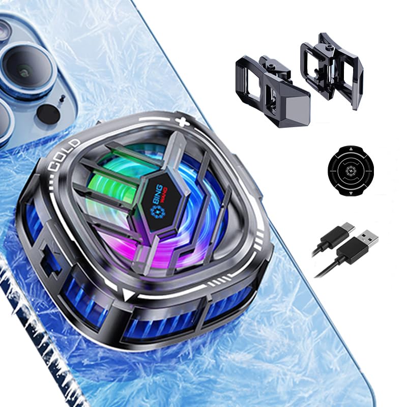 Peltier Cooling Fan, Silent, Lightweight, Compact, Mag-Safe Magnetic Type, Easy Operation, Smartphone Cooling Fan, Compatible with Many Models, Including iPhone/iPad, Compatible with