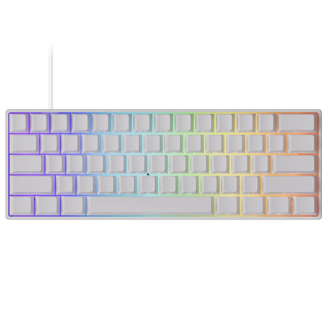 MONSGEEK FUN60 Pro Rapid Trigger Gaming Keyboard 8k SP Magnetic Switch HE Keyboard Wired 60% White Shine-Through (Glare Magnetic Switch)