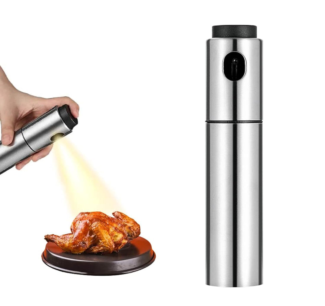huanghqWanJia Olive Oil Edible Oil Sprayer Oil Dispenser Stainless Steel Refillable Oil Bottle Food Cooking Sprayer for BBQ Salad Frying Roasting