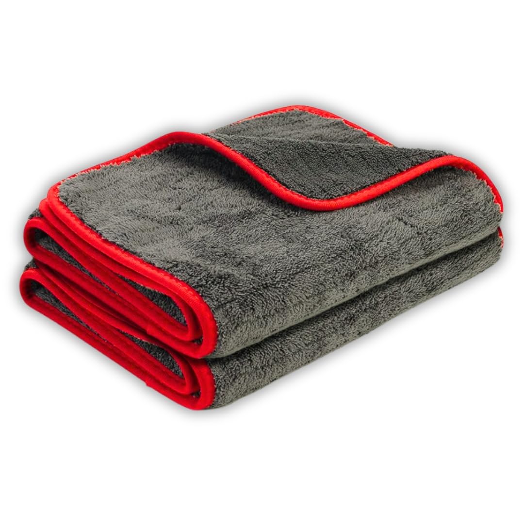 IONIC Ultra Thick Microfiber Towel – 1200 GSM – Super Absorbent, Lint-Free & Scratch-Free – Multi-Purpose for Car, Home & Office – Grey - (cm 40 * 60)