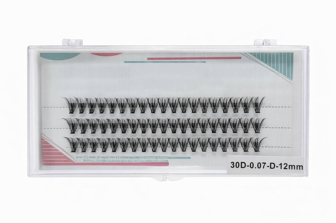Defined Wispy Lash Clusters 60pcs, Individual Eyelash Extensions 12mm 30D Curl, Soft Lightweight Cluster Lashes with Thin Flexible Band for Balanced Eye Look