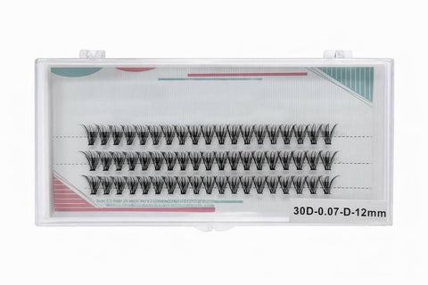Defined Wispy Lash Clusters 60pcs, Individual Eyelash Extensions 12mm 30D Curl, Soft Lightweight Cluster Lashes with Thin Flexible Band for Balanced Eye Look