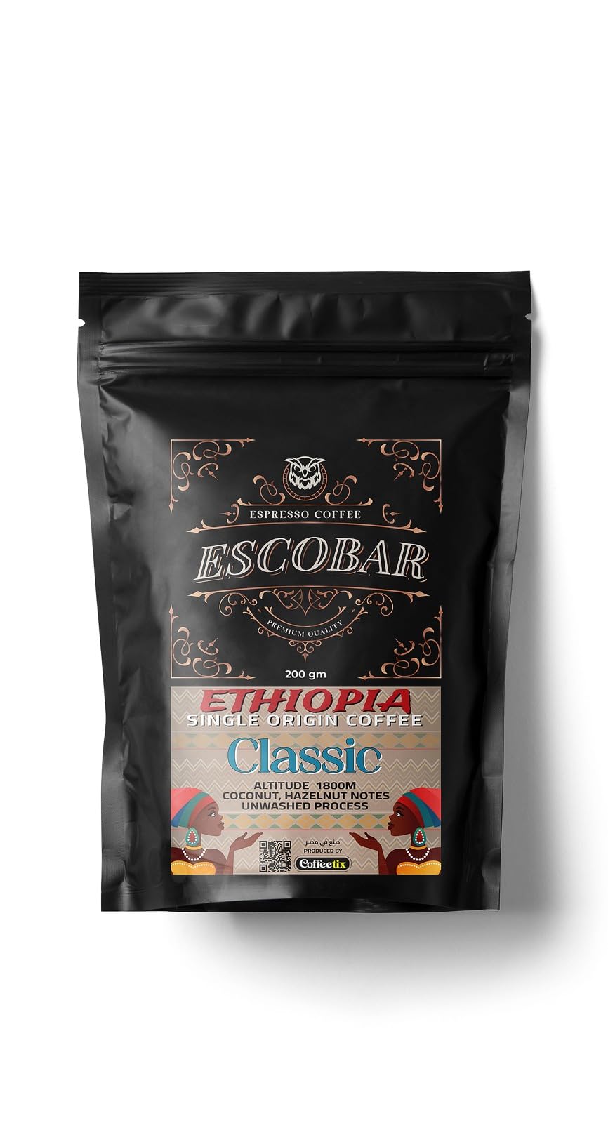 Generic Ethiopia Classic Escobar Espresso 100% Arabica Single Source Espresso Coffee Ready Ground Compatible with Home Espresso Machines (DeLongi-Tornado-Non-Hybro)