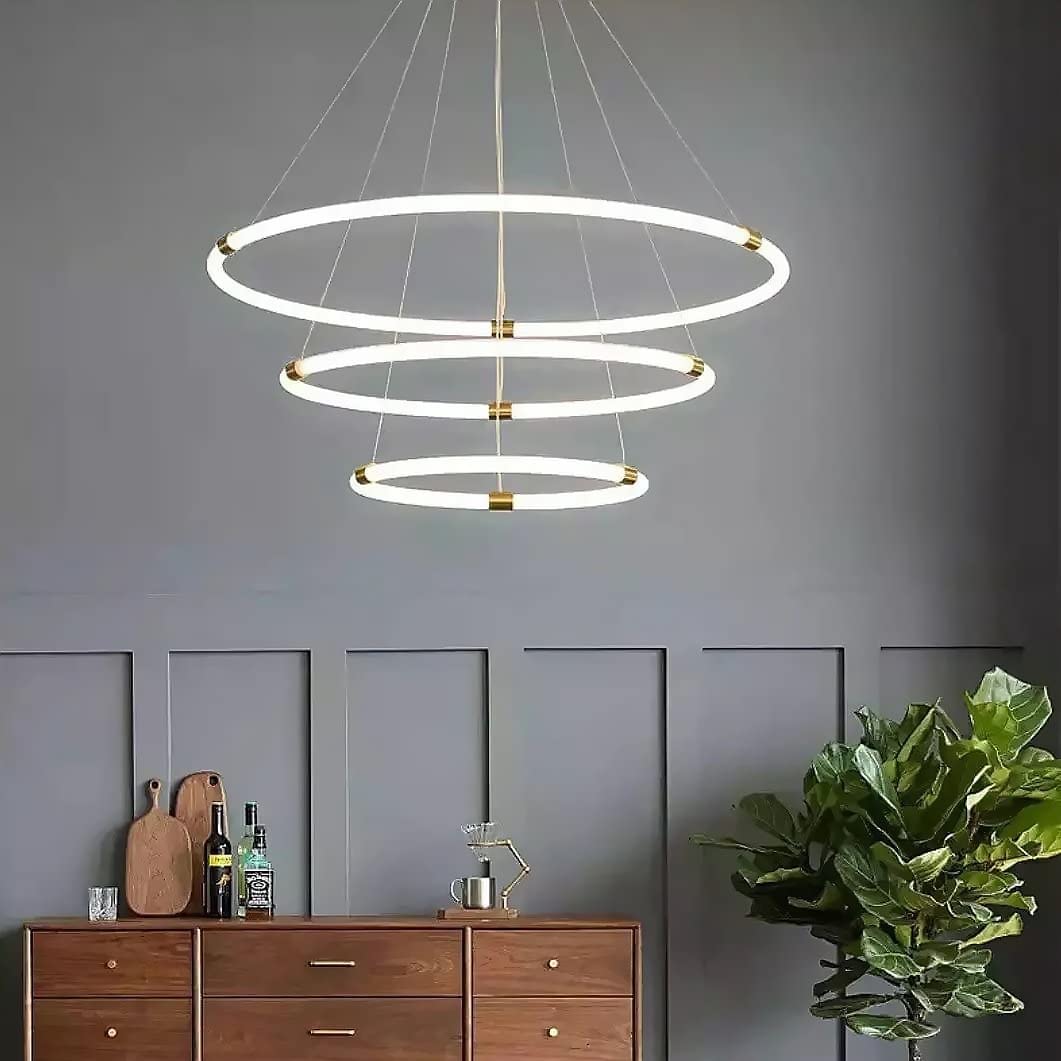 Moon Lights Metal Modern Ceiling Pendant Light With 3 Led-Gold
