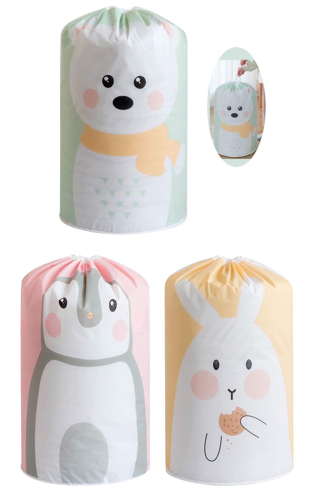 Cherish 3 Pieces Quilt Storage Bag Large Capacity with Drawstring Closure Dust Moisture Proof Quilt Storage Bag for Laundry or Travel