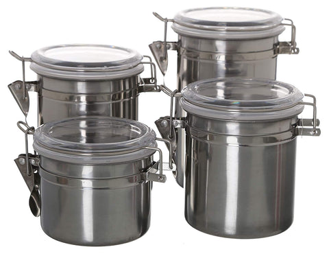Stainless Steel Spice Set, 4 Pieces - Silver