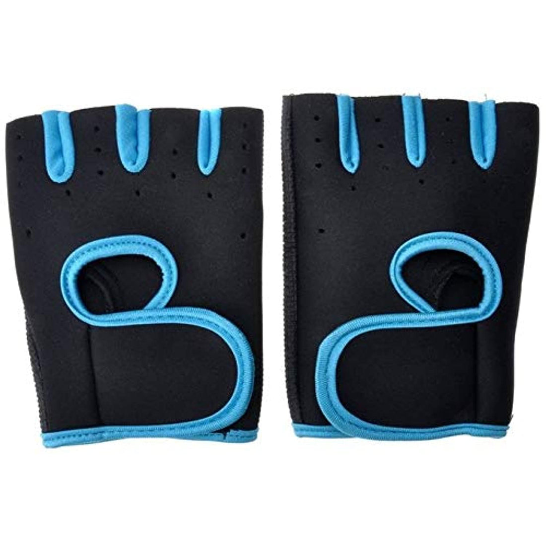 Pro Hanson Half Finger Gloves for GYM Weightlifting Sport Exercise Black/Blue - 2 XLarge